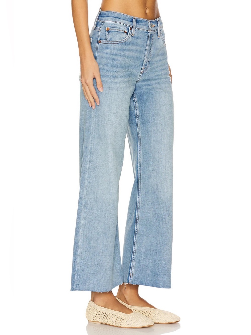 RE/DONE Mid-Rise Wide-Leg Crop Jeans 27 Marea - Picture 14 of 14